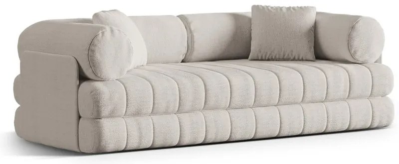 Бежов сгъваем диван от прежда с примки от букле 206 cm Kemi – Cosmopolitan Design