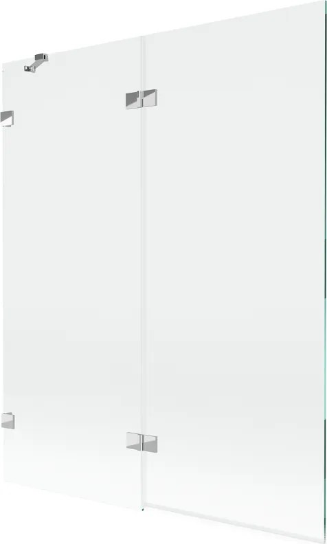 Mexen Lunar двукрилен ляв параван за вана 140 x 150 см, прозрачен, хром - 897-140-100-01-00-L