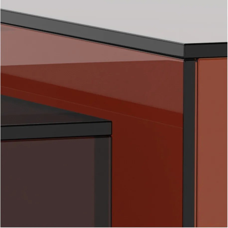 Кафяви стъклени масички за кафе в комплект 2 бр. 50x50 cm Dice – Actona