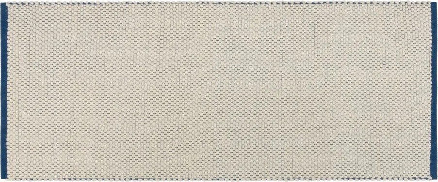 Синя/бежова ръчно изработена вълнена пътека 80x170 cm Lenu – noo.ma