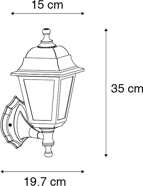 Смарт външен аплик черен IP44 с WiFi ST64 - Capital