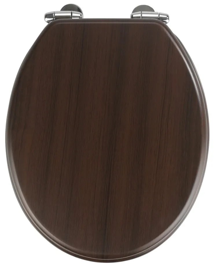 Тъмна тоалетна седалка с лесно затваряне Wenge, 43 x 37 cm - Wenko