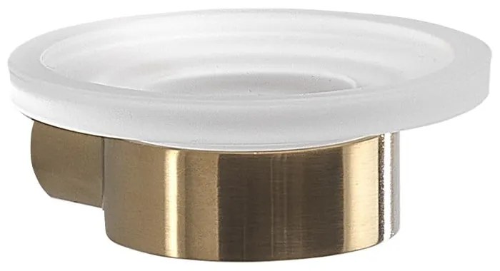 Бяла/златна стенна стъклена сапунерка Gedy Pirenei – Sapho