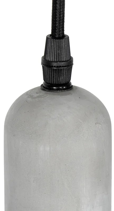 Индустриално висящо осветително тяло черно с бетон кръгло 5-светлина - Pedra