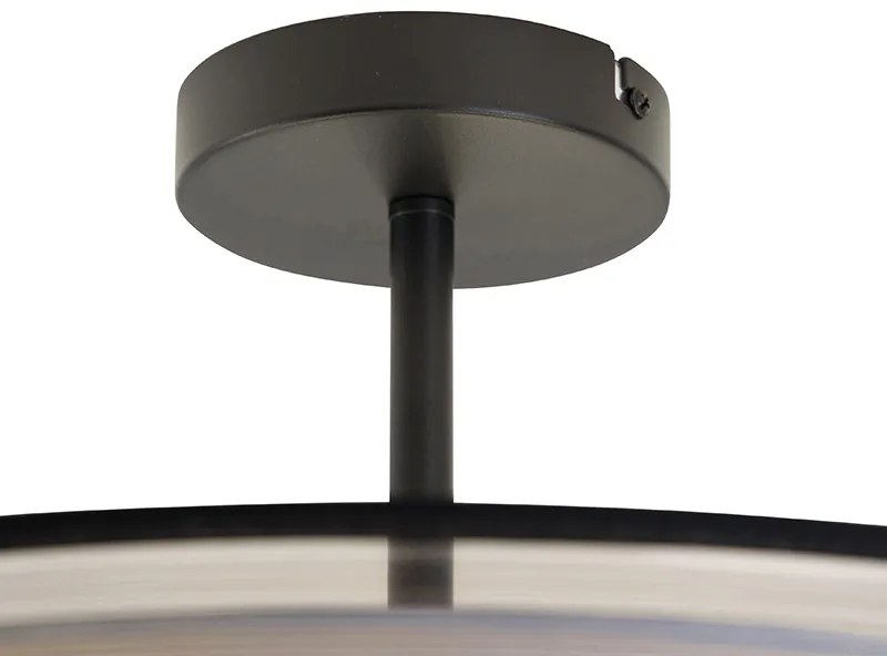 Модерна таванна лампа черна с бяла 50см 3-светлина - Drum Duo