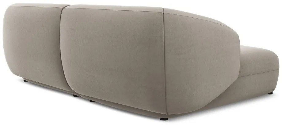 Бежов кадифен ъглов диван (ляв ъгъл) Moana – Makamii