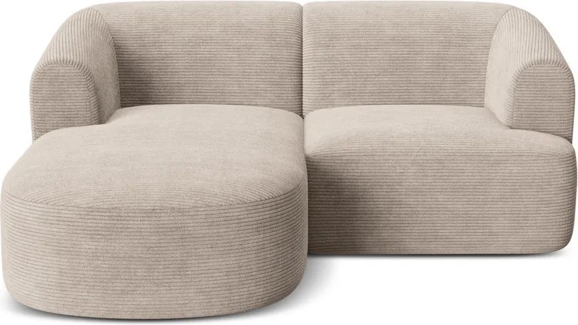 Светлокафяв ъглов диван от рипсено кадифе (ляв ъгъл) Campi – Cosmopolitan Design