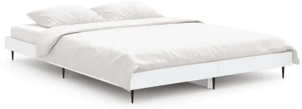 832285 vidaXL Рамка за легло, бяла, 75x190 см, масивно дърво