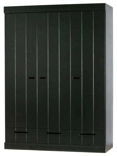 Гардероб от черен бор 140x195 cm Connect - WOOOD