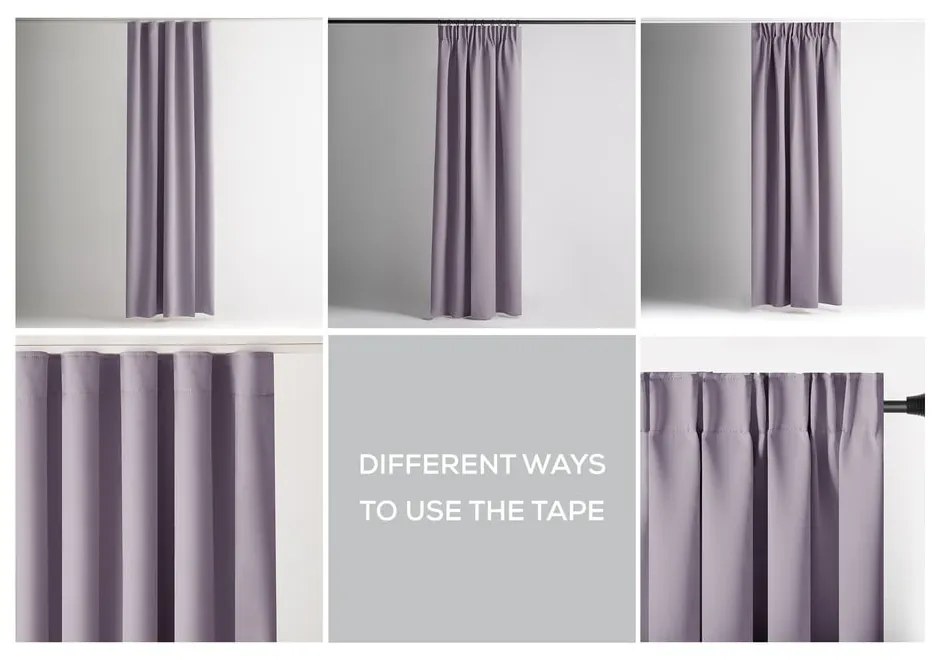 Затъмняващо термо перде сиво-розово 140x270 cm Pleat – Restilo