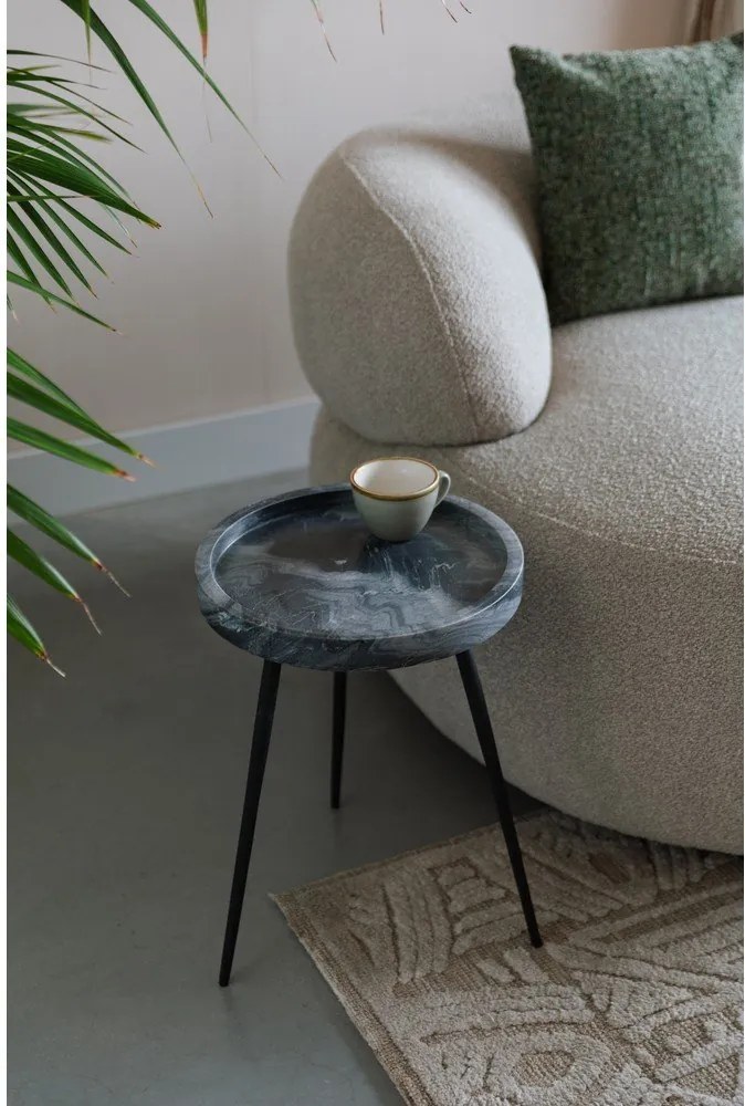 Кръгла странична масичка с мраморна плоча ø 33 cm Karrara – White Label