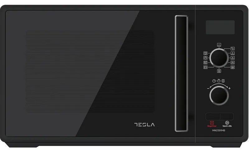 Микровълнова фурна Tesla MW2391MB, 23 литра, 900W, Грил, Размразяване, Дигитално управление, 5 нива на мощност, Черен