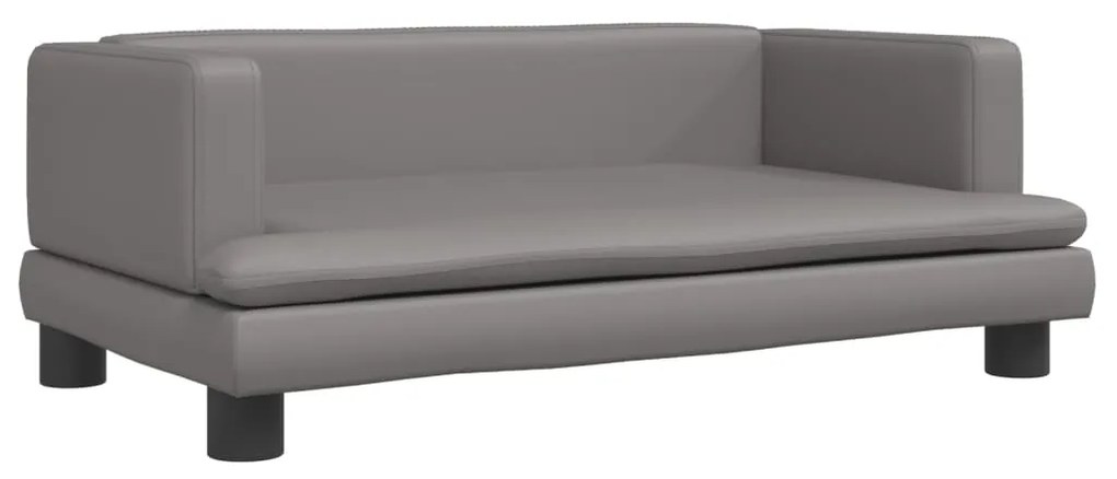 3196315 vidaXL Детски диван, сив, 80x45x30 см, изкуствена кожа