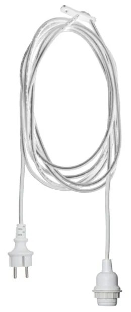 Бял кабел с накрайник за крушка, дължина 2,5 м Ute - Star Trading