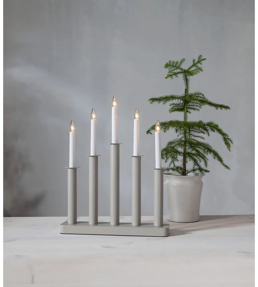 Бежова коледна светлинна украса Plate – Star Trading