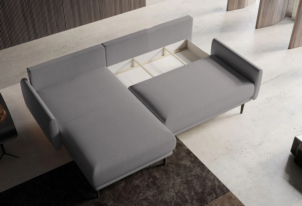 Ъглов диван Солас-екру-десен