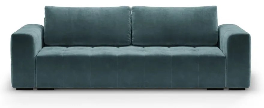Син кадифен разтегателен диван Luca - Milo Casa