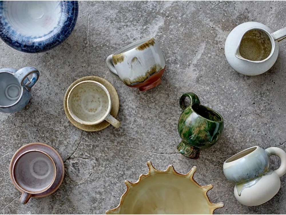 Сини/кремави глинени чаши в комплект от 4 бр. 400 ml Luna – Bloomingville