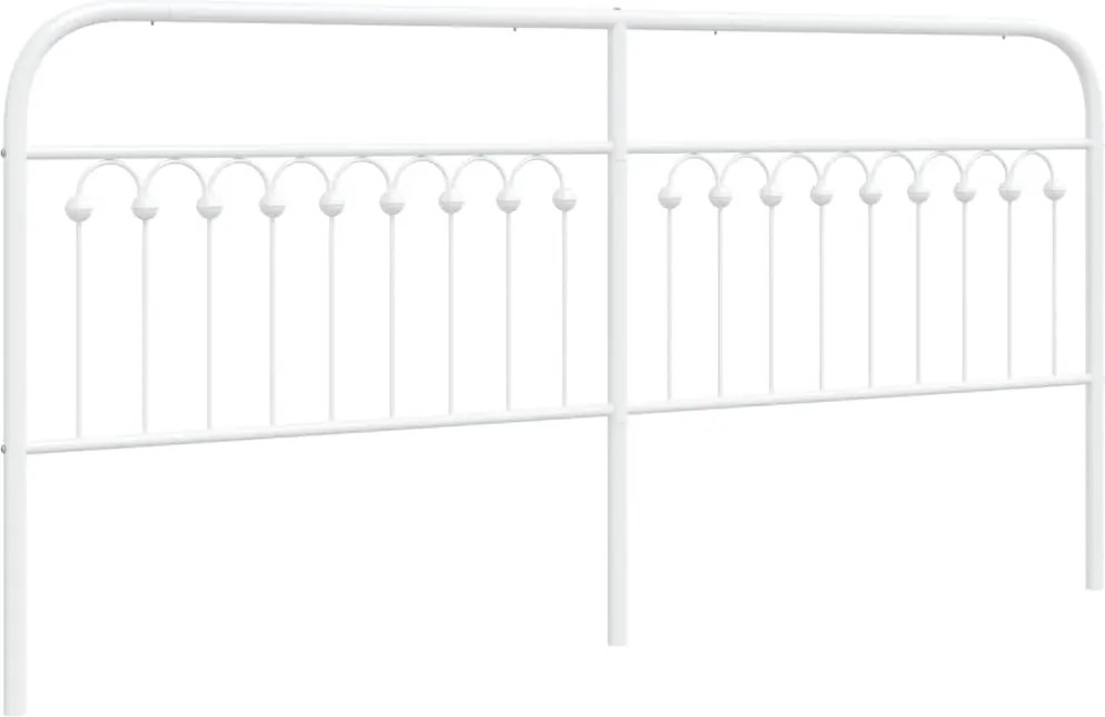 376687 vidaXL Метална резервна табла за легло, бяла, 200 см