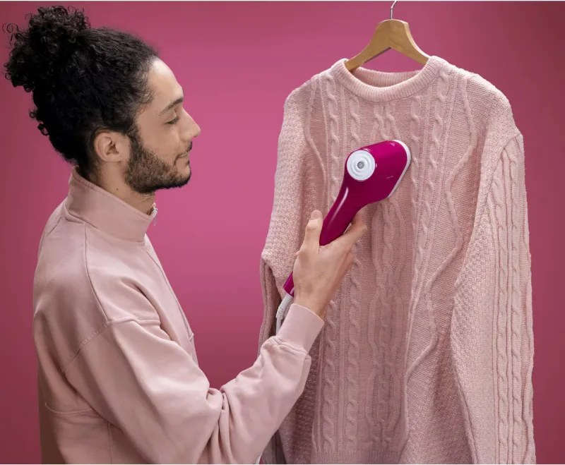 Уред за гладене с пара Tefal DT2023F0, 1300W, 70 мл, 20 г/мин, Индикатор за готовност, Автоматично изключване, Розов