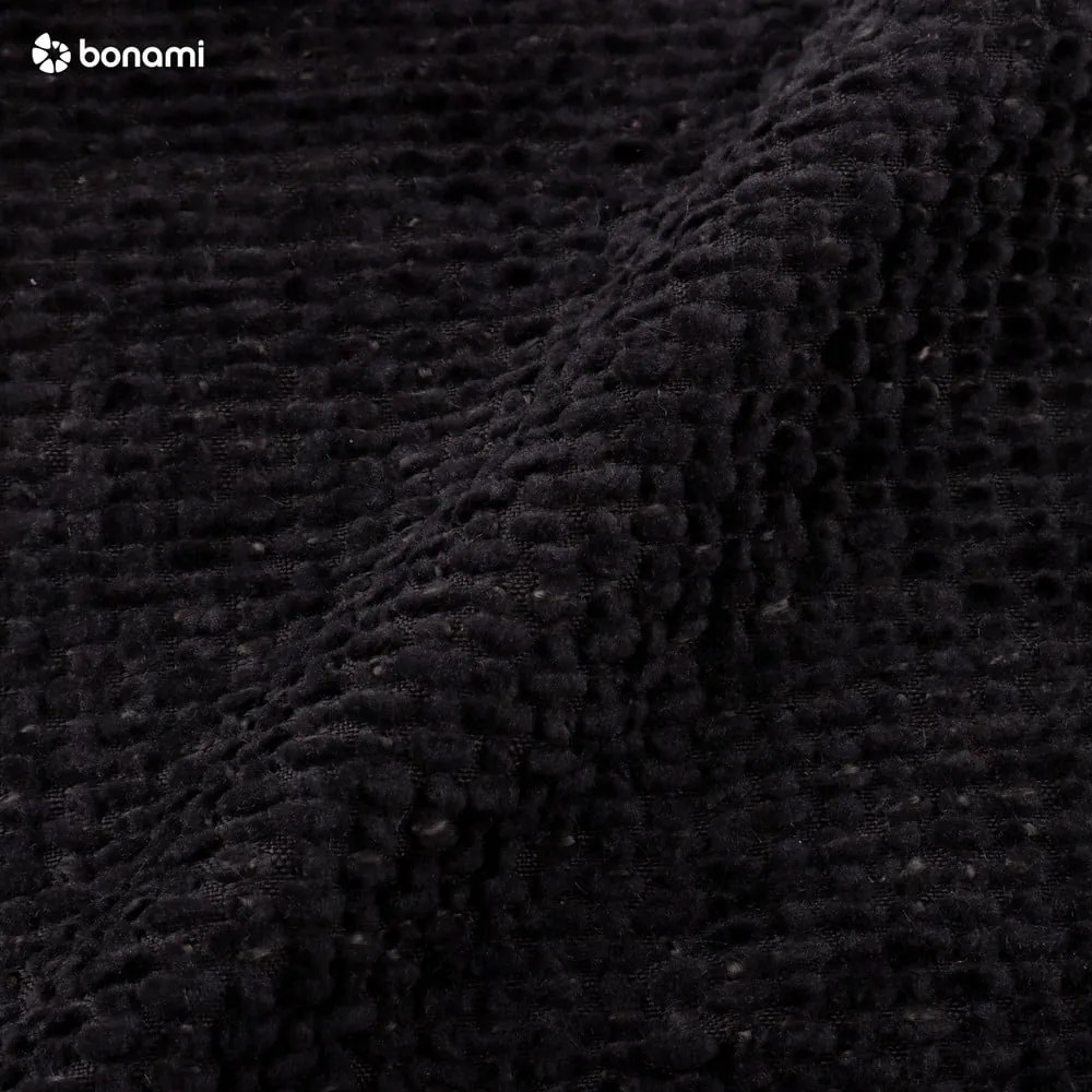 Черно тапицирано двойно легло с място за съхранение и решетка 200x200 cm Bellis - Micadoni Home