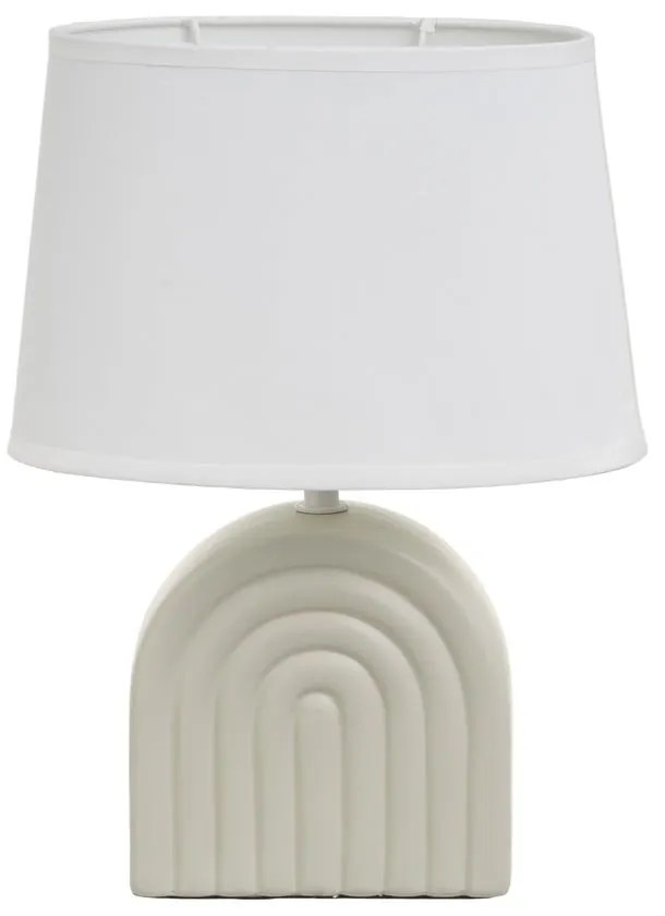 Бяло-бежова керамична настолна лампа с текстилен абажур (височина 31 cm) – Casa Selección