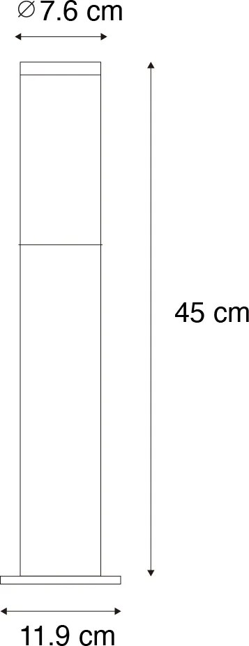 Модерна външна стълбова лампа черна 45 см IP44 - Rox