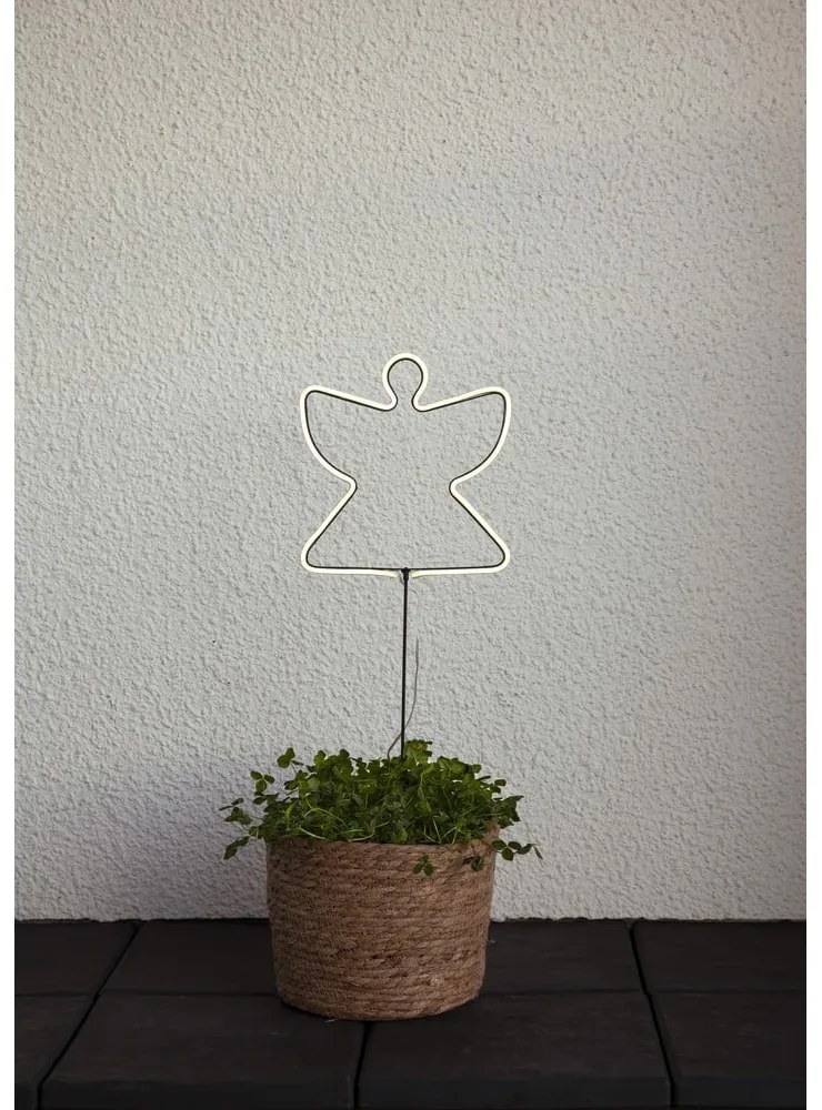 Черна външна светлинна декорация с коледен мотив Neon Angel - Star Trading