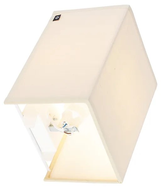 Селска стенна лампа бежова с текстилен абажур - Vete