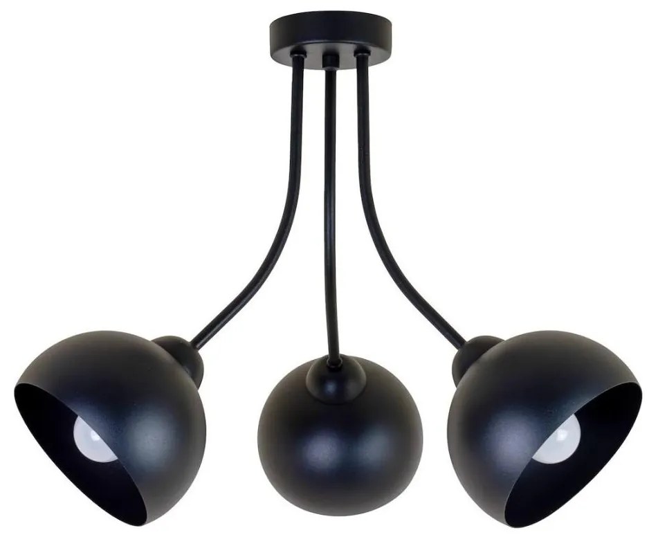 Плътно монтиран полилей QUEEN 3xE27/15W/230V, черен