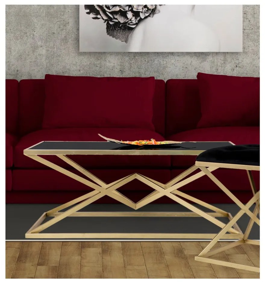 Конферентна маса с черен стъклен плот , 110 x 60 cm Piramid - Mauro Ferretti