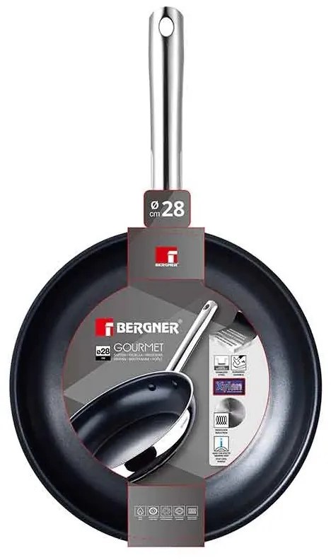 Тиган от неръждаема стомана - Bergner Gourmet, 28 см