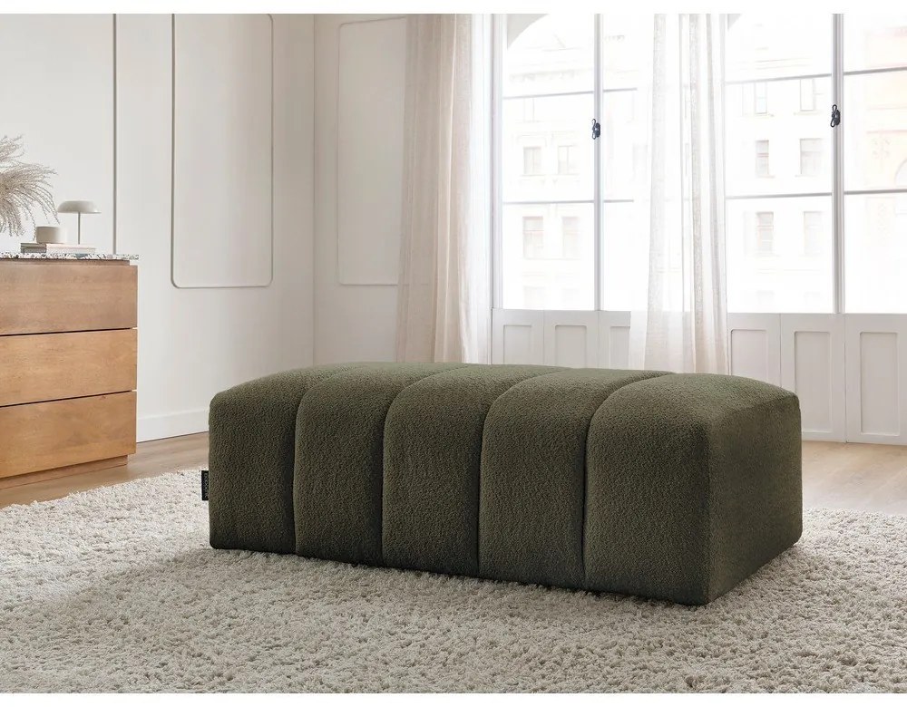 Зелена табуретка от прежда с примки от букле Annecy – Bobochic Paris