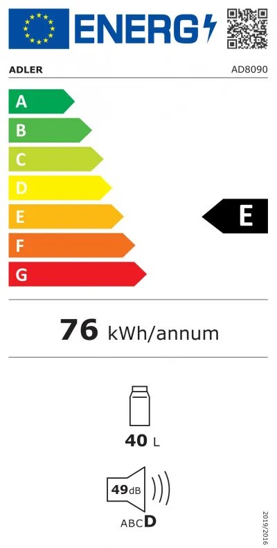 Хладилна кутия Adler AD 8090, 40 л, 58 W, 12/220/240V, Климатичен клас N, Специална изолация C5H10, Сив