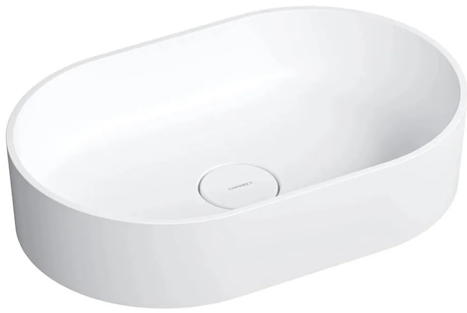 OMNIRES OVOUNBM - Мивка за плот OVO 55x36 см, доломит, матова бяла