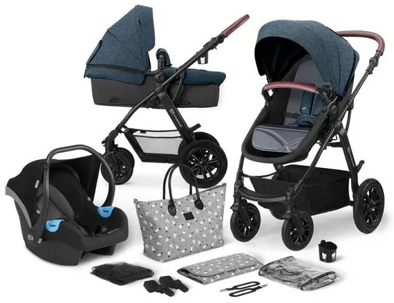 Комбинирана бебешка количка 3в1 Xmoov KINDERKRAFT - синя