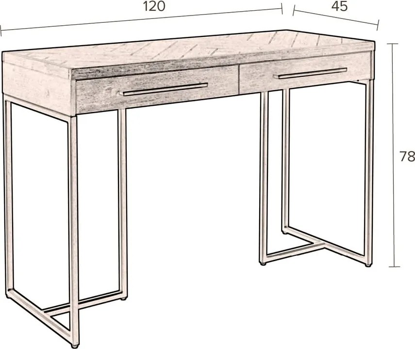 Конзолна маса декор от акация в тъмно естествен цвят 45x120 cm Class – Dutchbone