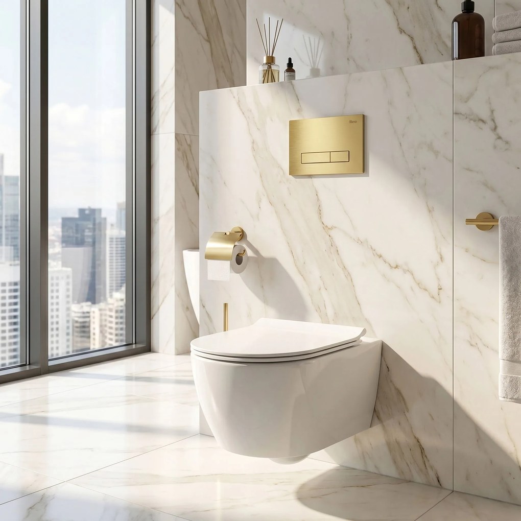 Комплект Структура за Вграждане за WC Slim 024N с Бутон HD Gold
