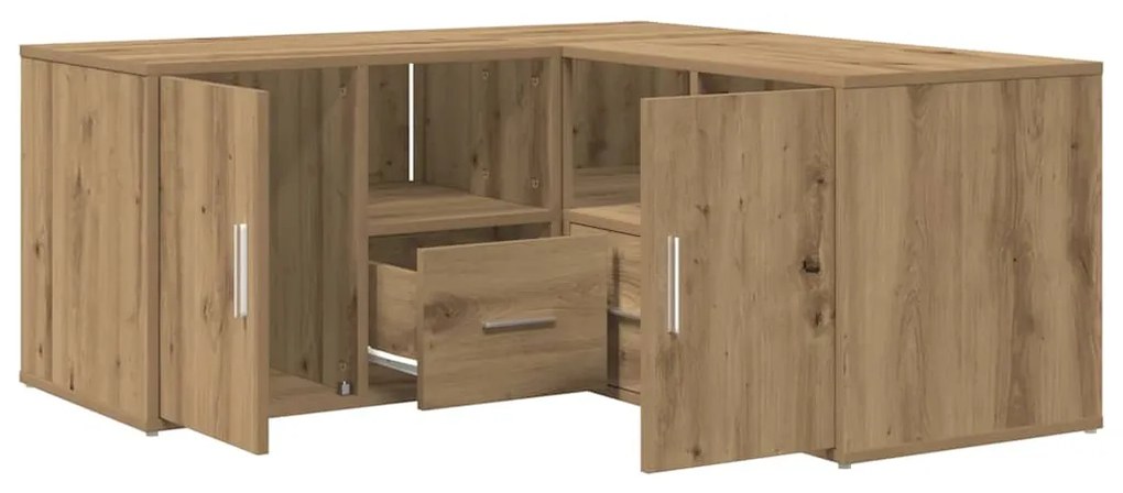 3307827 vidaXL Ъглов шкаф, дъб артизан, 160x40x45 см, инженерно дърво