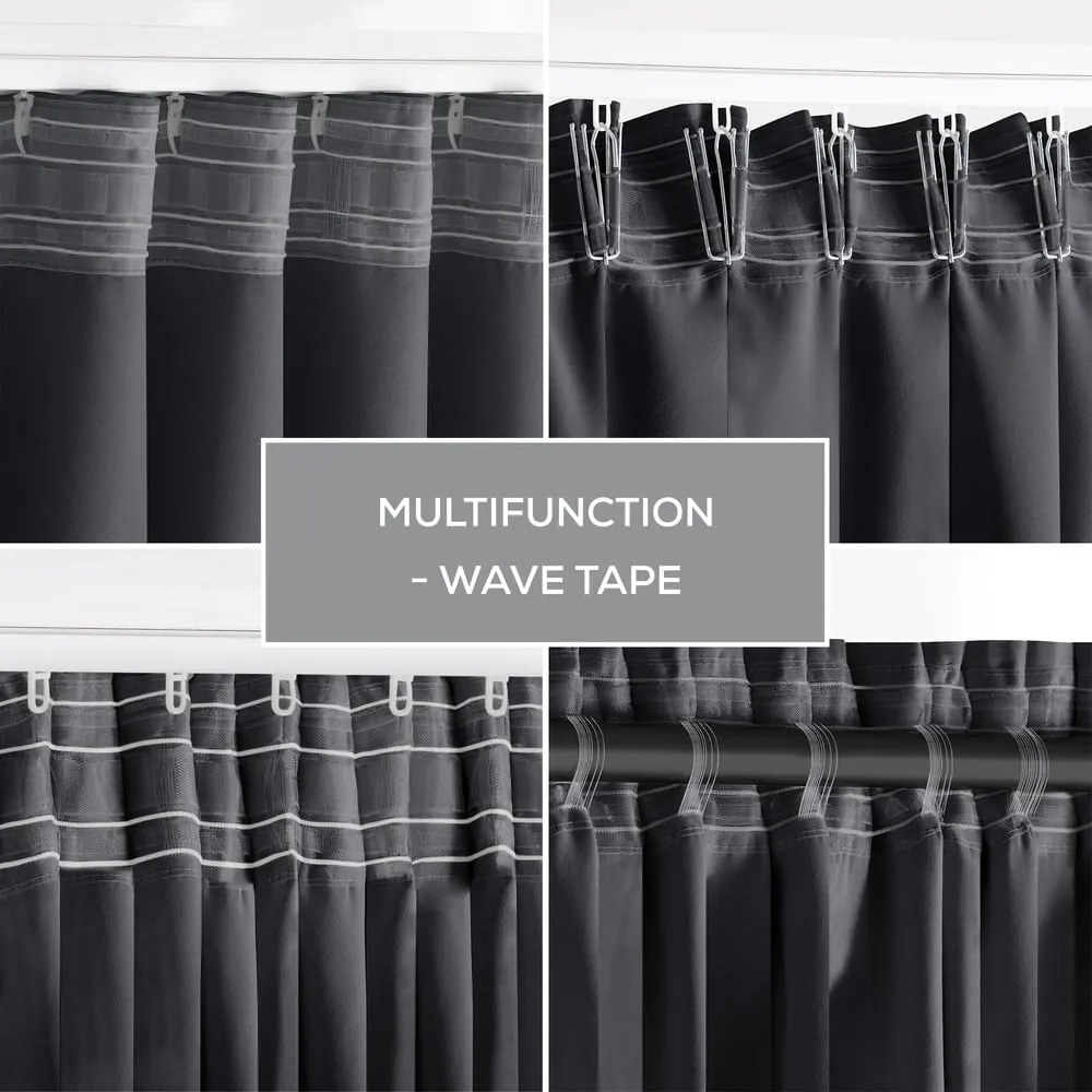 Тъмносиво термо/dimout перде 140x245 cm Kierra – Restilo