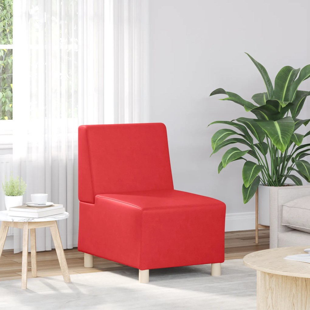 4108492 vidaXL Диван стол Червено 55 x 74 x 82 см Изкуствена кожа