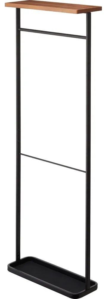 Черна стойка за чадъри с дървен рафт Yamazaki Tower - YAMAZAKI