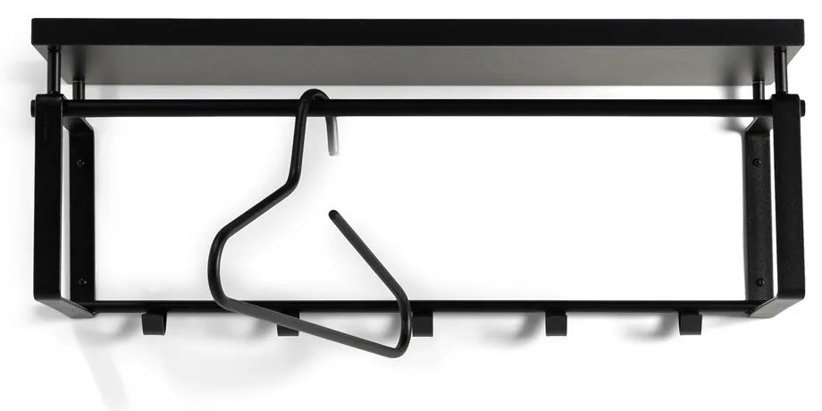 Черна метална стенна закачалка с рафт 70 cm Rex – Spinder Design