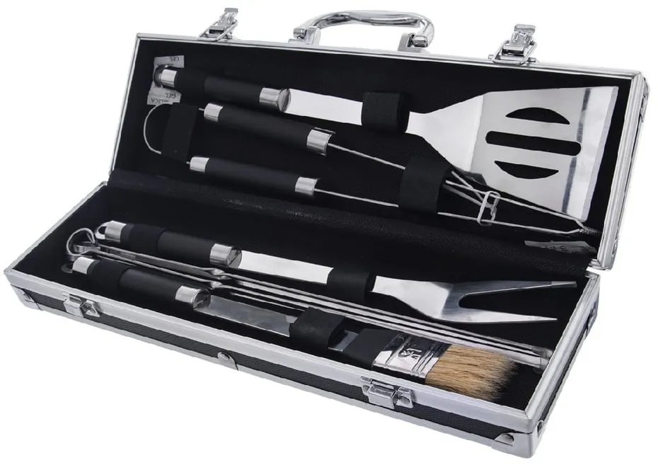 Комплект от 8 инструмента за грил от неръждаема стомана и калъф - Orion