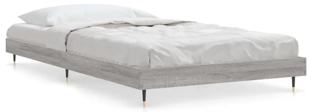 832171 vidaXL Рамка за легло, сив сонома, 90x200 см, инженерно дърво