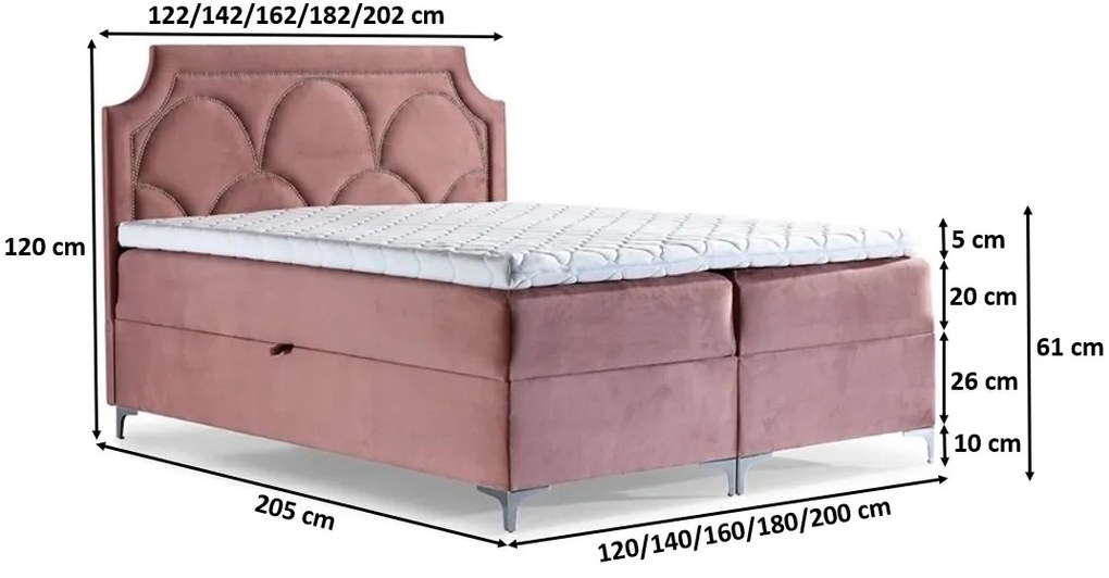 Тапицирано легло Caschmire-Sapio milo-120 x 200
