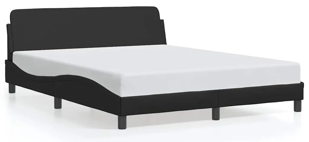 373218 vidaXL Рамка за легло Dover, черна, 160x200 см, изкуствена кожа