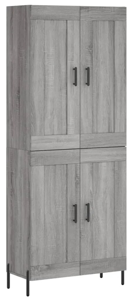 3199695 vidaXL Висок шкаф, сив сонома, 69,5x34x180 см, инженерно дърво