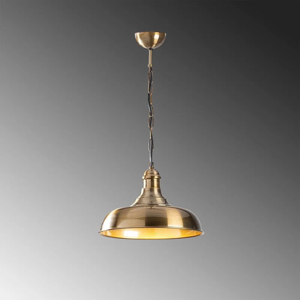 Висящо осветително тяло в златисто с метален абажур ø 32 cm Berceste – Opviq lights