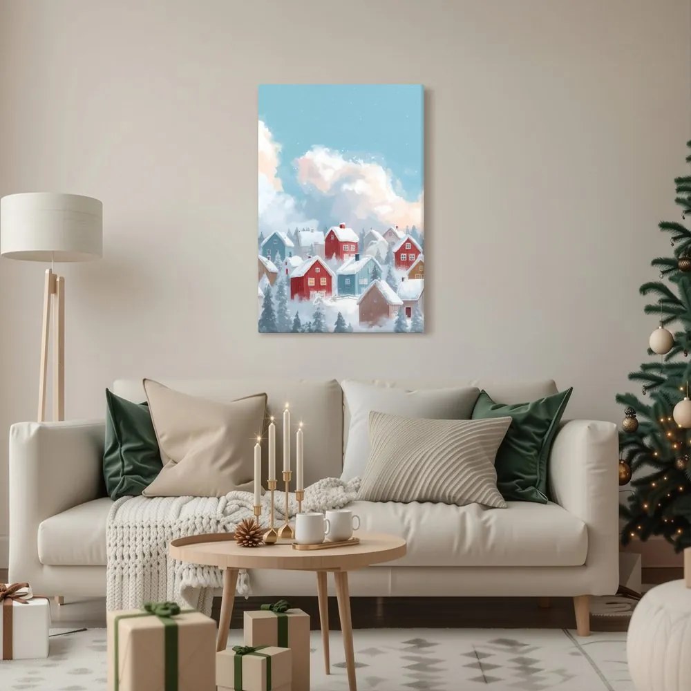 Картина на платно – Заснежено селце